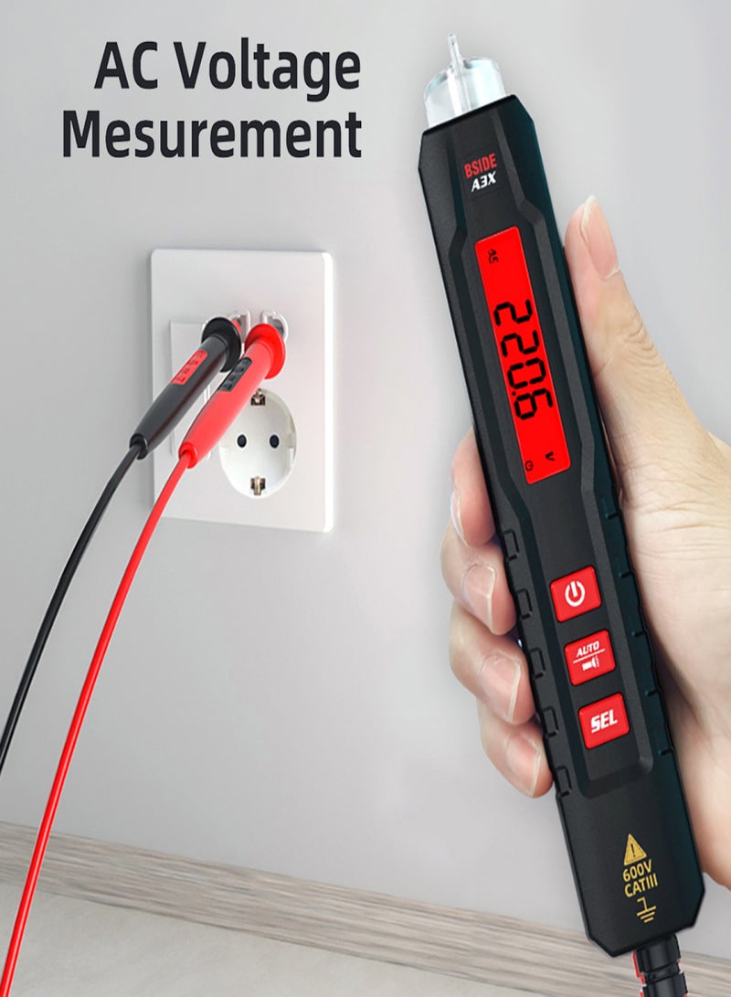 BSIDE Pen Type Digital Multimeter Portable Tester Voltmeter 1.9 Inch Bicolor Screen TRMS Voltage Capacitance Resistance Frequency Diode Continuity Temperature NCV Measurement Multifunction Multimeter - Image 4