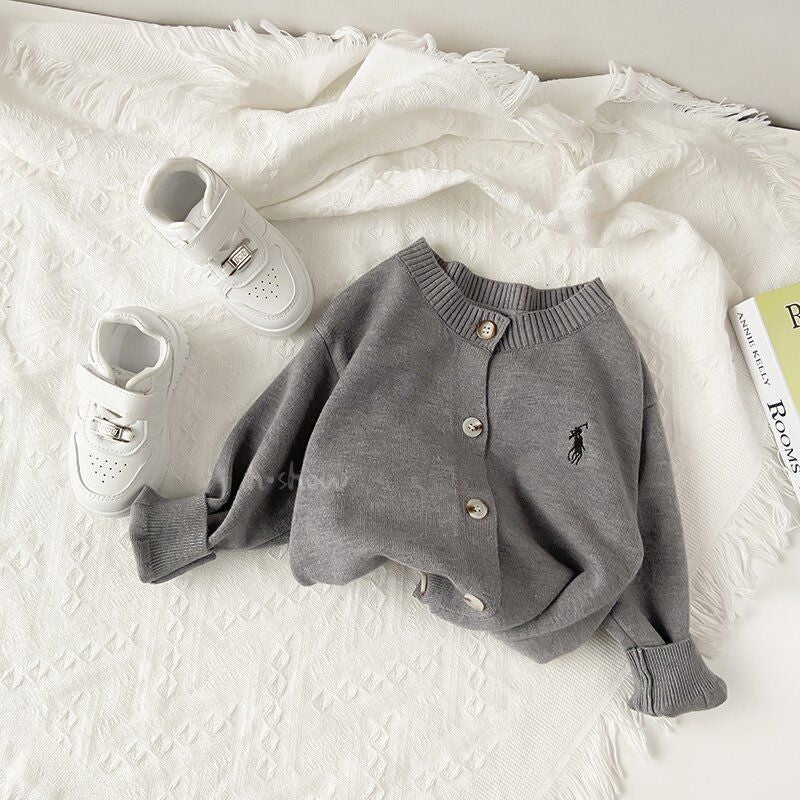 [] Boys And Girls Winter Striped Cardigan Children'S Sweater Coat 2025 Baby Round Neck - Image 5
