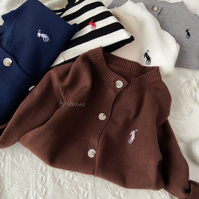 [] Boys And Girls Winter Striped Cardigan Children'S Sweater Coat 2025 Baby Round Neck - Image 3