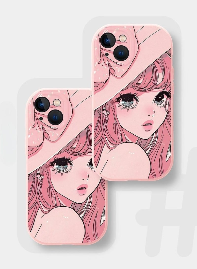 عام جراب ايفون 16 برو ماكس  باللون الوردي بتصميم فتاة انمي - Image 3