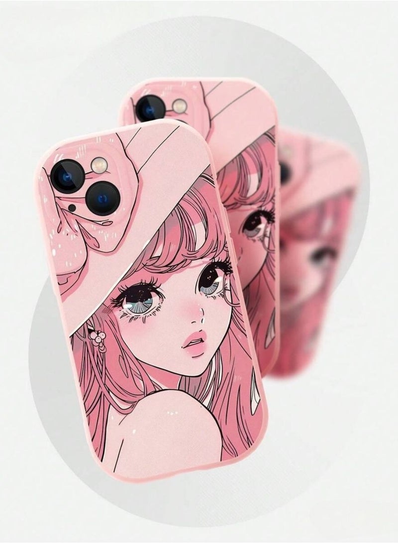 عام جراب ايفون 16 برو ماكس  باللون الوردي بتصميم فتاة انمي - Image 5