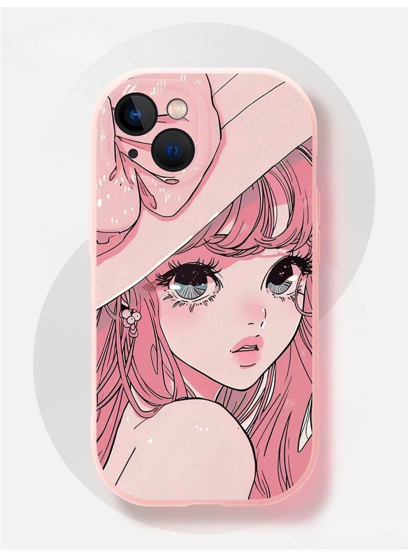 عام جراب ايفون 16 برو ماكس  باللون الوردي بتصميم فتاة انمي - Image 2