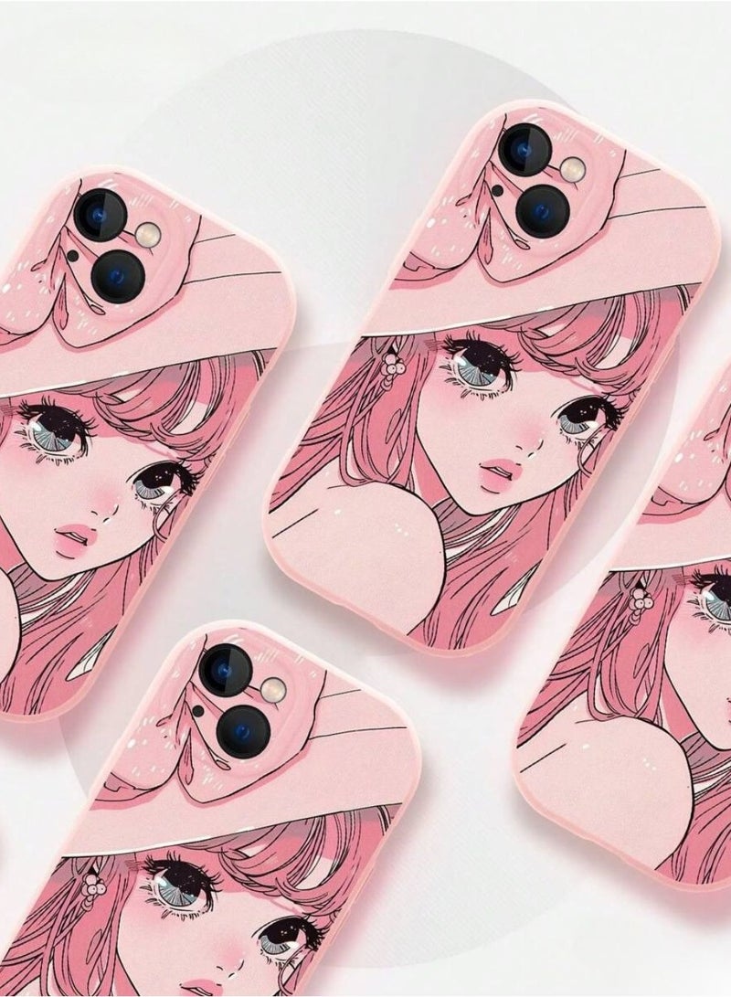 عام جراب ايفون 16 برو ماكس  باللون الوردي بتصميم فتاة انمي - Image 4