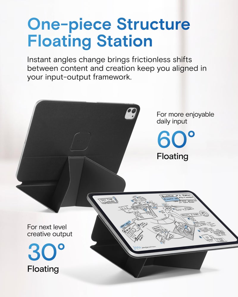 MOFT Dynamic Folio Case for iPad Air 13-inch (M4 2026 / M3 2025 / M2 2024),Slim Magnetic Stand Case with 20+ Viewing Angles, Auto Wake/Sleep,Ultra Thin, Jet Black - Image 4