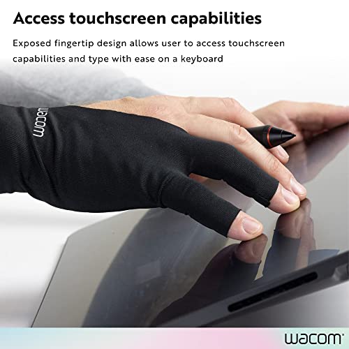 Wacom Drawing Glove, Two-Finger Artist Glove for Drawing Tablet Pen Display, 90% Recycled Material, eco-Friendly, one-Size (1 Pack), Black - Image 4