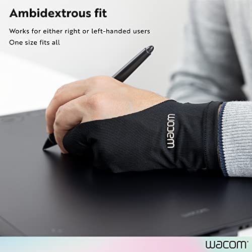 Wacom Drawing Glove, Two-Finger Artist Glove for Drawing Tablet Pen Display, 90% Recycled Material, eco-Friendly, one-Size (1 Pack), Black - Image 3