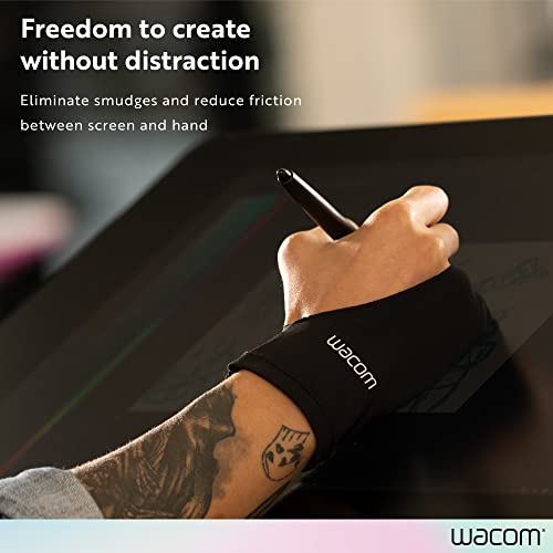 Wacom Drawing Glove, Two-Finger Artist Glove for Drawing Tablet Pen Display, 90% Recycled Material, eco-Friendly, one-Size (1 Pack), Black - Image 2