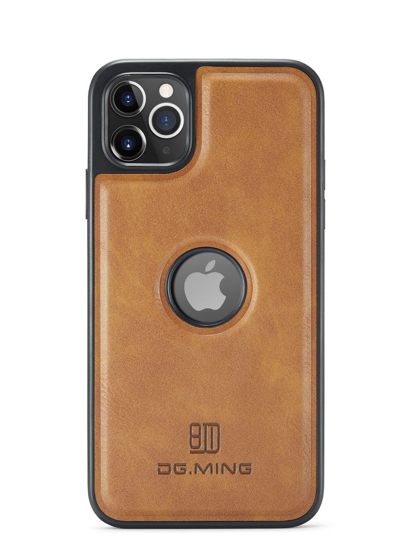 DGMING Case Cover Premium Leather Back with Logo CutOut Shockproof Compatible with Iphone 11 Pro Max (Brown) - Image 2