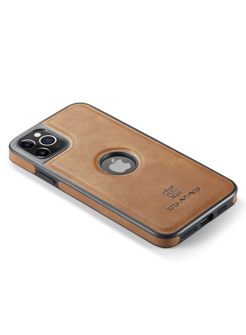 DGMING Case Cover Premium Leather Back with Logo CutOut Shockproof Compatible with Iphone 11 Pro Max (Brown) - Image 3