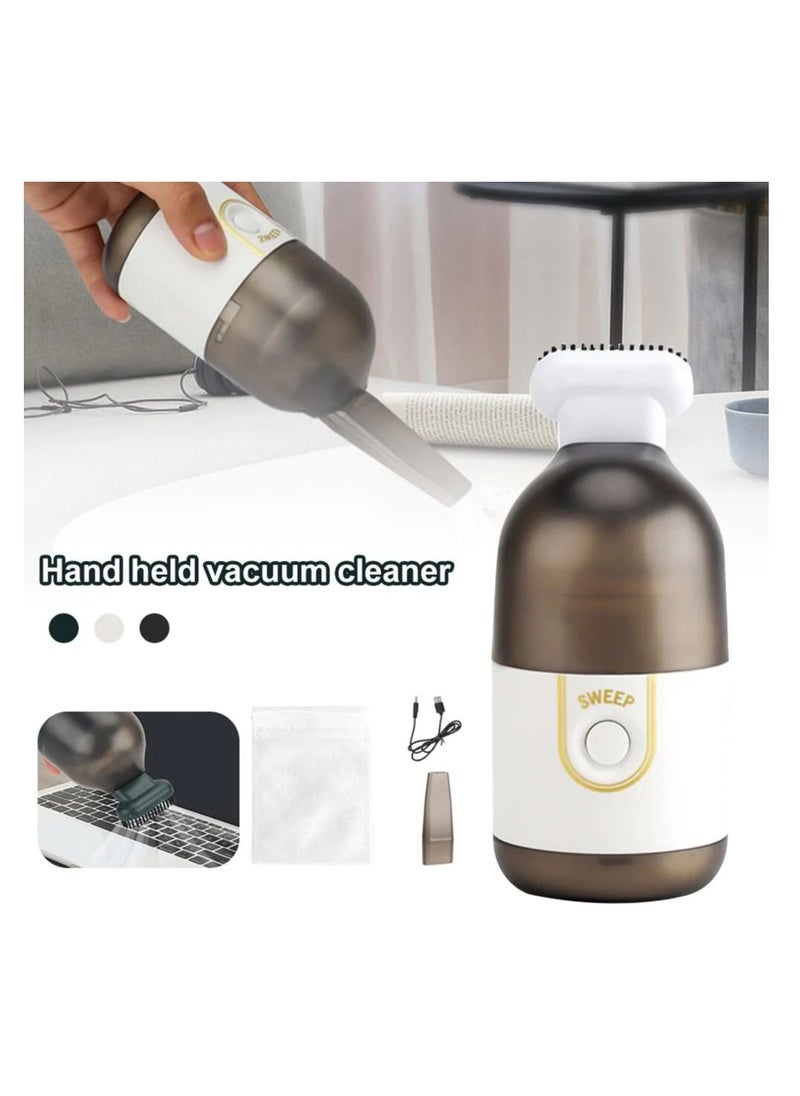 MOCOM Desktop Vacuum Cleaner Handheld Mini Keyboard Vacuum USB Rechargeable Cordless Vacuum Cleaner Travel Portable Clear Machine for Cleaning Dust Crumbs Computer Cars Sweeper  - Image 3