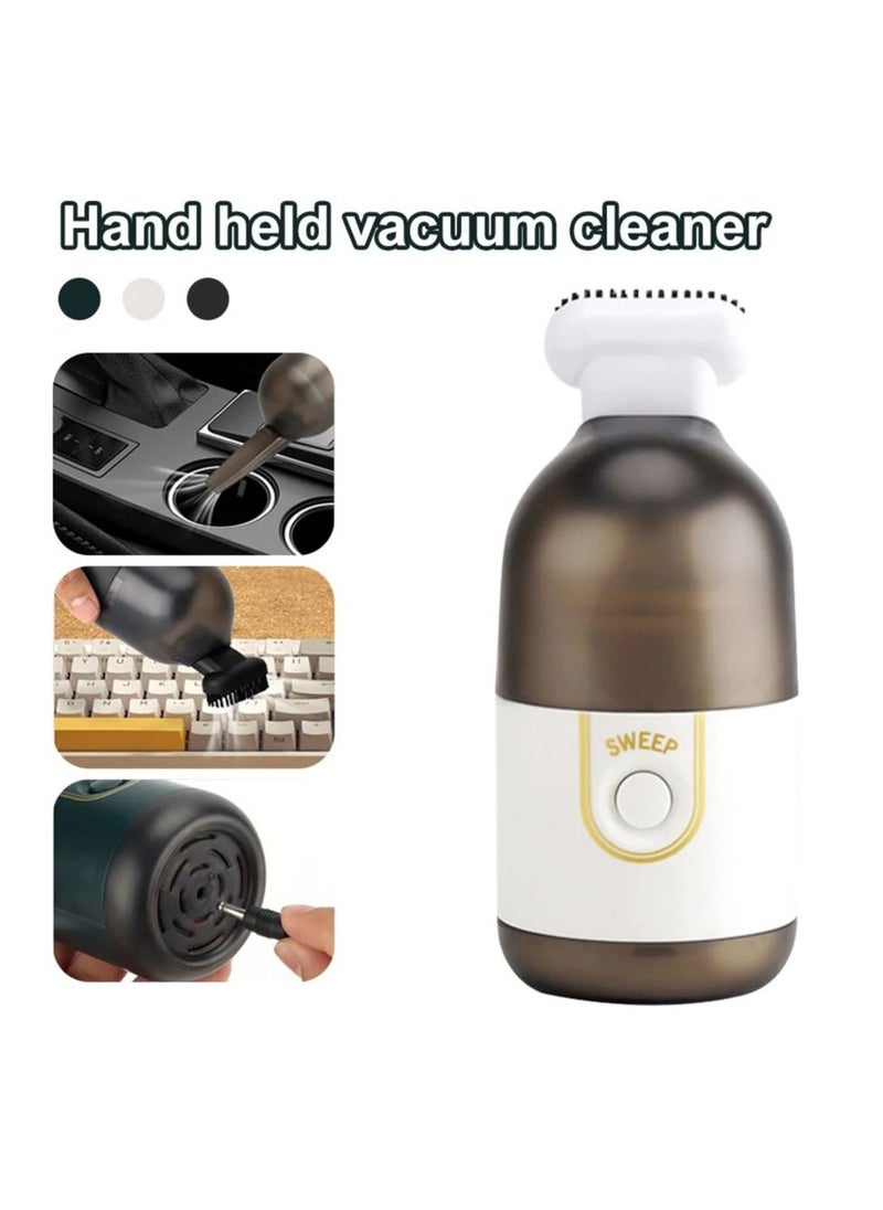 MOCOM Desktop Vacuum Cleaner Handheld Mini Keyboard Vacuum USB Rechargeable Cordless Vacuum Cleaner Travel Portable Clear Machine for Cleaning Dust Crumbs Computer Cars Sweeper  - Image 2