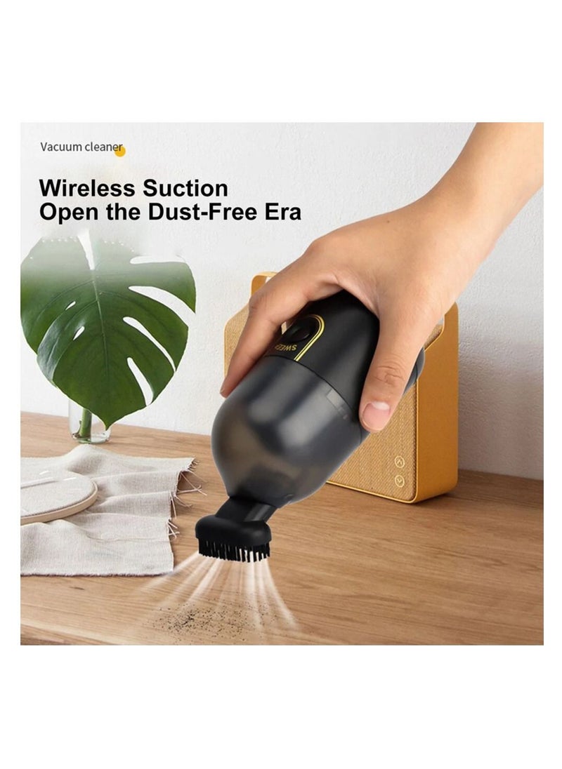 MOCOM Desktop Vacuum Cleaner Handheld Mini Keyboard Vacuum USB Rechargeable Cordless Vacuum Cleaner Travel Portable Clear Machine for Cleaning Dust Crumbs Computer Cars Sweeper  - Image 5