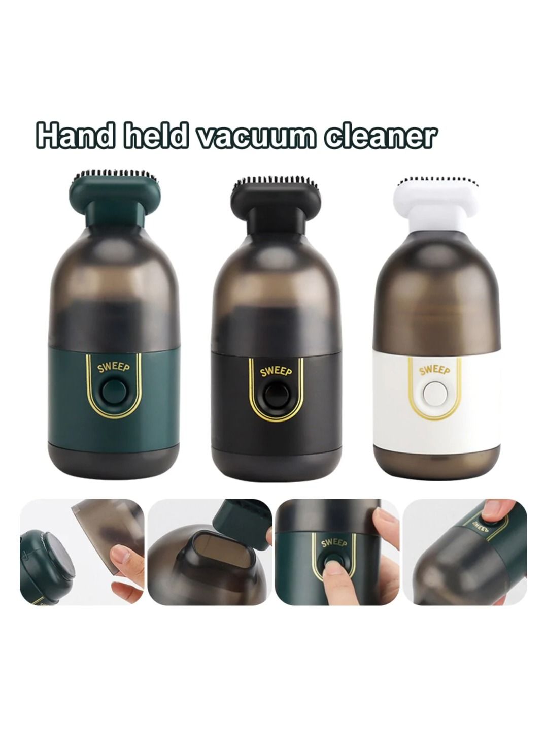 Desktop Vacuum Cleaner Handheld Mini Keyboard Vacuum USB Rechargeable Cordless Vacuum Cleaner Travel Portable Clear Machine for Cleaning Dust Crumbs Computer Cars Sweeper 