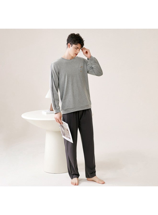 Fenton men's Soft Round-neck Long-sleeve Breathable Loungewear Set - Sporty Style For Home & Outdoor Wear - Image 5