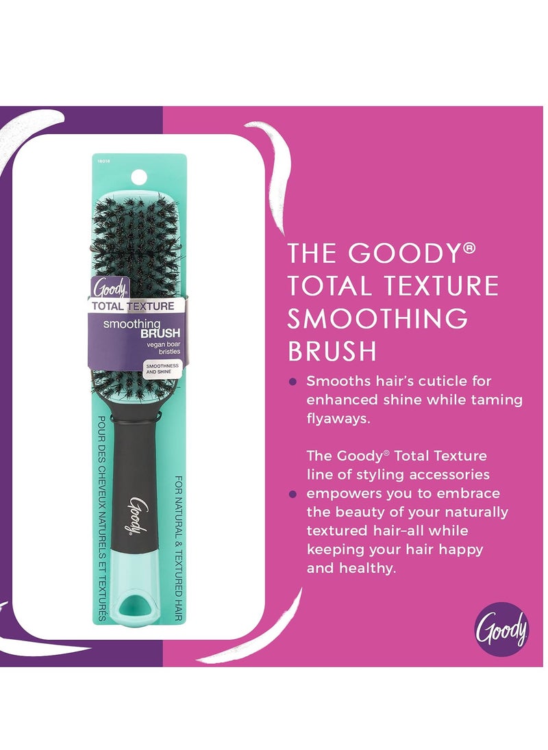 Goody - Goody x Total Texture Smoothing Brush - Vegan Boar Bristles Help Condition and Smooths Hair Cuticles for Enhanced Shine Shine - For Natural and Textured Hair - Non-Slip Grip - Image 1