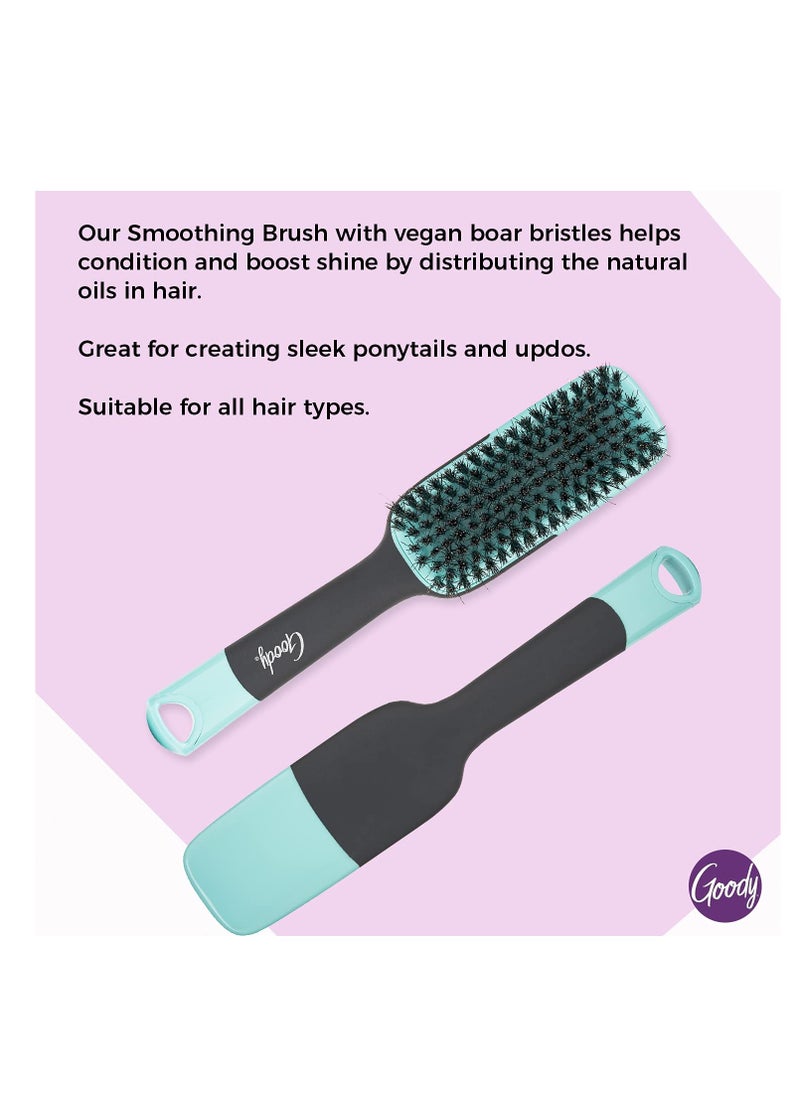 Goody - Goody x Total Texture Smoothing Brush - Vegan Boar Bristles Help Condition and Smooths Hair Cuticles for Enhanced Shine Shine - For Natural and Textured Hair - Non-Slip Grip - Image 1