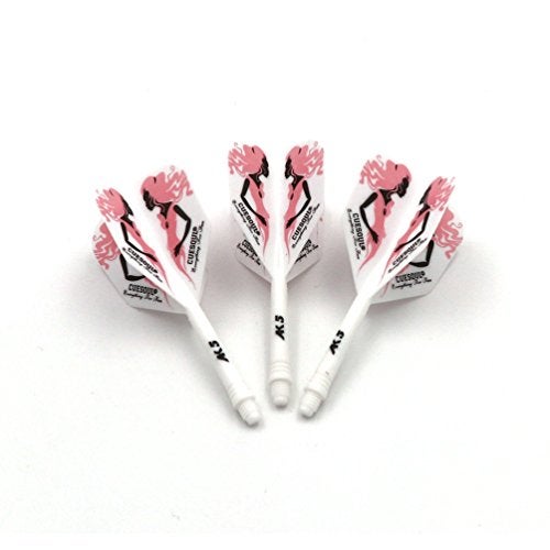 CUESOUL Integrated Dart Shaft and Flights L-Dart Shaft 21mm,White Dart Flights - Image 1