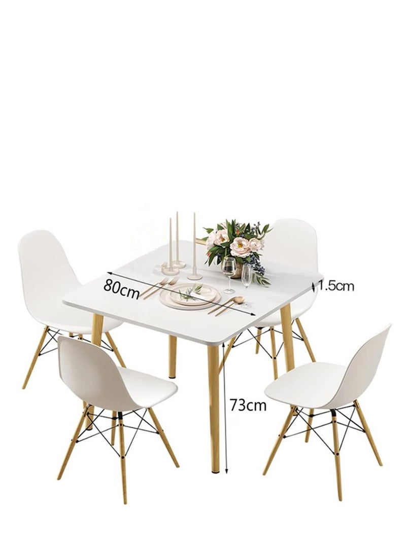 جولدن طاولة طعام حديثة بسيطة خشبية صغيرة مربعة الشكل للمساحات الصغيرة مثل غرفة المعيشة في المنزل أو المكتب أو غرفة الاجتماعات أو المطبخ أو الكافيتريات (80*80 سم) - Image 2