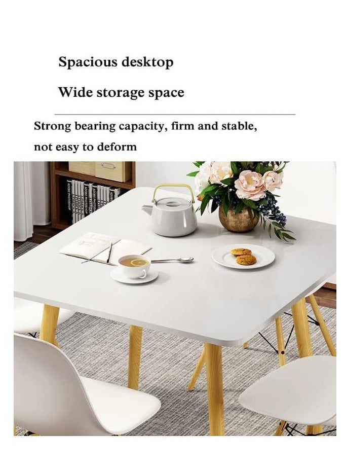 جولدن طاولة طعام حديثة بسيطة خشبية صغيرة مربعة الشكل للمساحات الصغيرة مثل غرفة المعيشة في المنزل أو المكتب أو غرفة الاجتماعات أو المطبخ أو الكافيتريات (80*80 سم) - Image 3