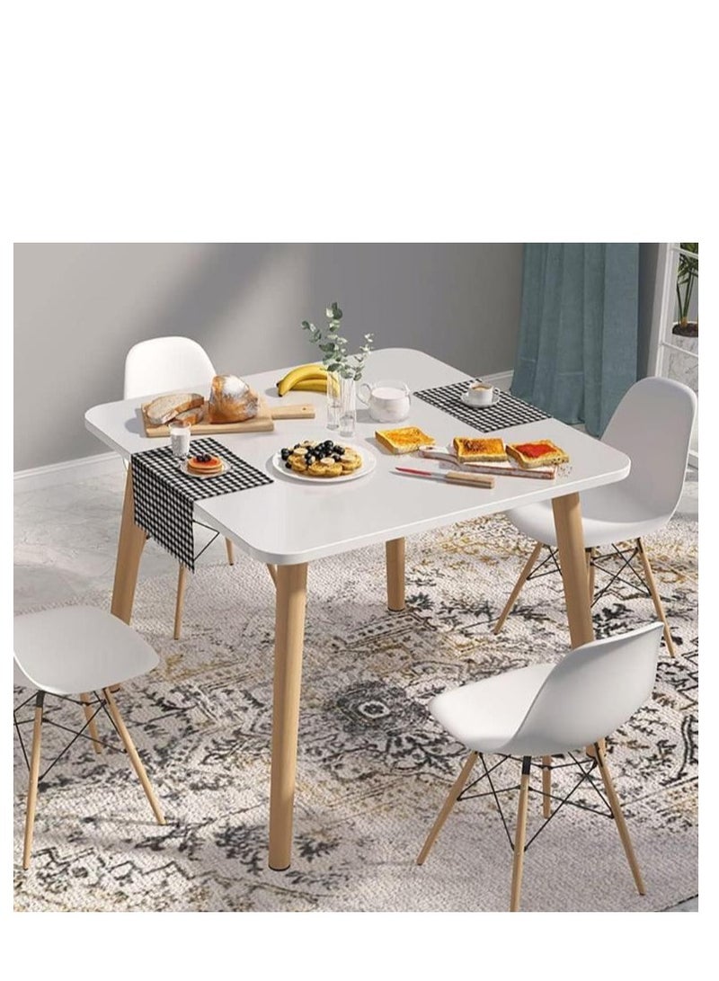 جولدن طاولة طعام حديثة بسيطة خشبية صغيرة مربعة الشكل للمساحات الصغيرة مثل غرفة المعيشة في المنزل أو المكتب أو غرفة الاجتماعات أو المطبخ أو الكافيتريات (80*80 سم) - Image 1