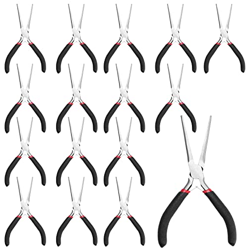 MUKLEI 15 PCS 6 Inch Needle Nose Pliers, Precision Pliers with Extra Long Tips and Non-Serrated Jaws for Wire Wrapping, Jewelry Making, Gripping Gadgets - Image 1