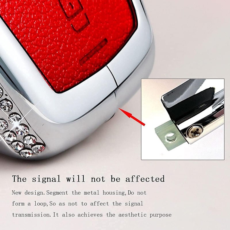 muekzru Bling Crystal Leather Key Fob Cover for Mercedes Benz - Image 4