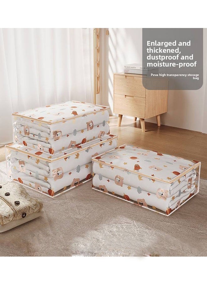 Clothes Storage Bag, Large Capacity Foldable Moving Bags,Clear Quilt Organizers Dust-proof Cartoon Pattern With Clear Window,Organizer, Foldable With Sturdy Zipper, Waterproof moisture-proof for Blankets, Bedding 56×40×22cm - Image 5