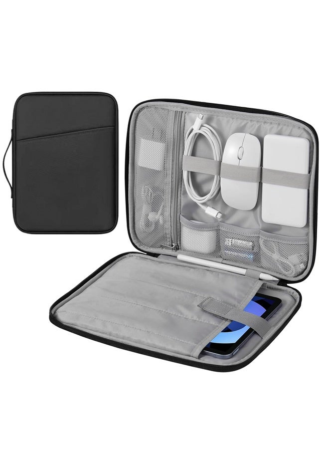 KENSUO 11 inch Laptop Case Sleeve for Water-Resistant Shockproof Handle Bag Cover w/Accessory Pocket - Black - Image 1