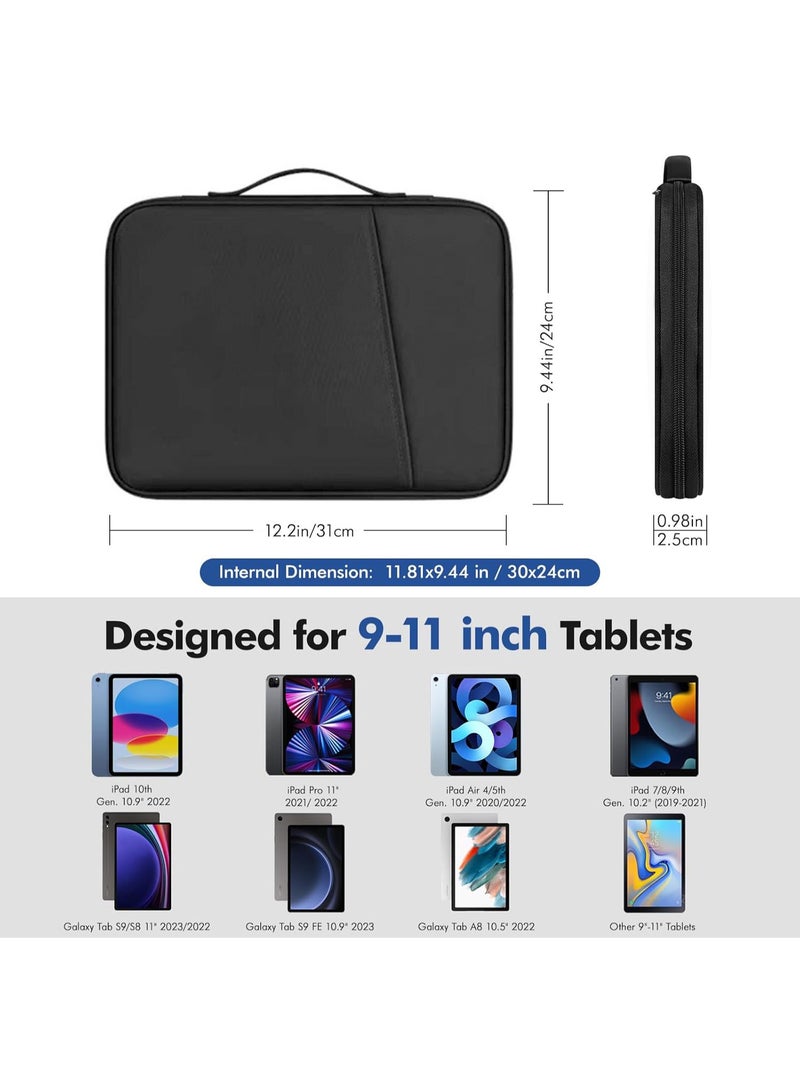 KENSUO 11 inch Laptop Case Sleeve for Water-Resistant Shockproof Handle Bag Cover w/Accessory Pocket - Black - Image 2