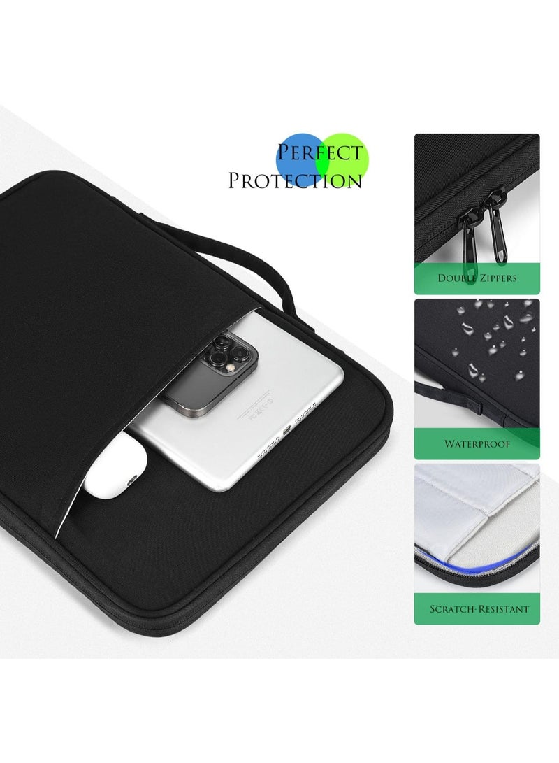 KENSUO 11 inch Laptop Case Sleeve for Water-Resistant Shockproof Handle Bag Cover w/Accessory Pocket - Black - Image 5