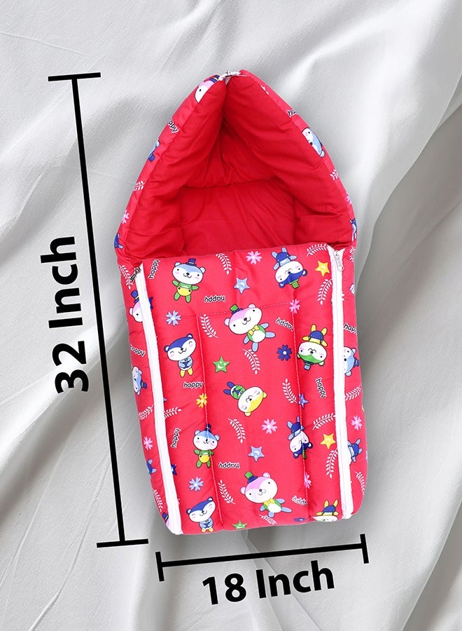 Superminis Plush and Soft Baby Sleeping Bag  with  Zipper Closure– Breathable, Cushioned– Perfect for Newborns and Infants, 0M+, Baby Sleeping Bed of 32-inch X 18-inch X 4-inch Size (RED), Pack of 1 - Image 3