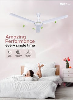 MODI MODI 56 Inch 3-Blade Indoor Ceiling Fan White And 5 Speed Control  - Image 5
