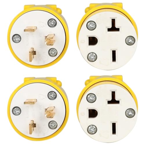 MaxWorks 50541 4 pc. Yellow Replacement Plug and Socket Set NEMA 6-20P and NEMA 6-20R, 250V, 20A - Image 3