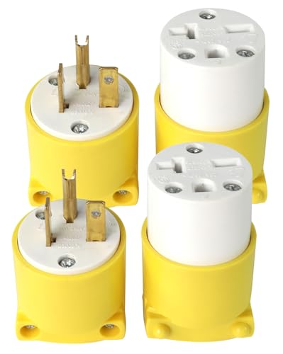 MaxWorks 50541 4 pc. Yellow Replacement Plug and Socket Set NEMA 6-20P and NEMA 6-20R, 250V, 20A - Image 4