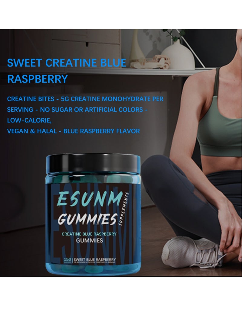 Wins Town Creatine Infused Gummies - Esunm Beast Bites Supplements -BLUE RASPBERRY  - Image 4