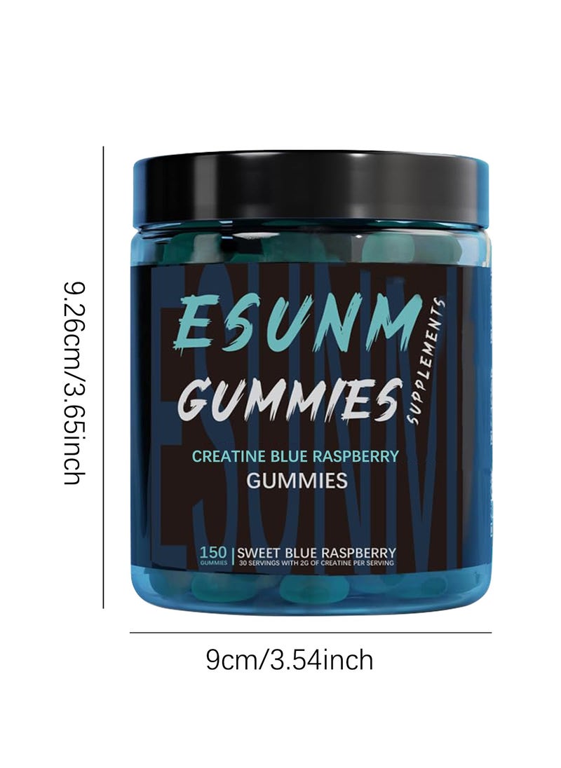 Creatine Infused Gummies - Esunm Beast Bites Supplements -BLUE RASPBERRY