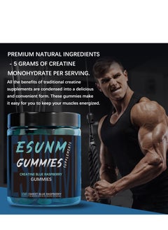 Wins Town Creatine Infused Gummies - Esunm Beast Bites Supplements -BLUE RASPBERRY  - Image 2