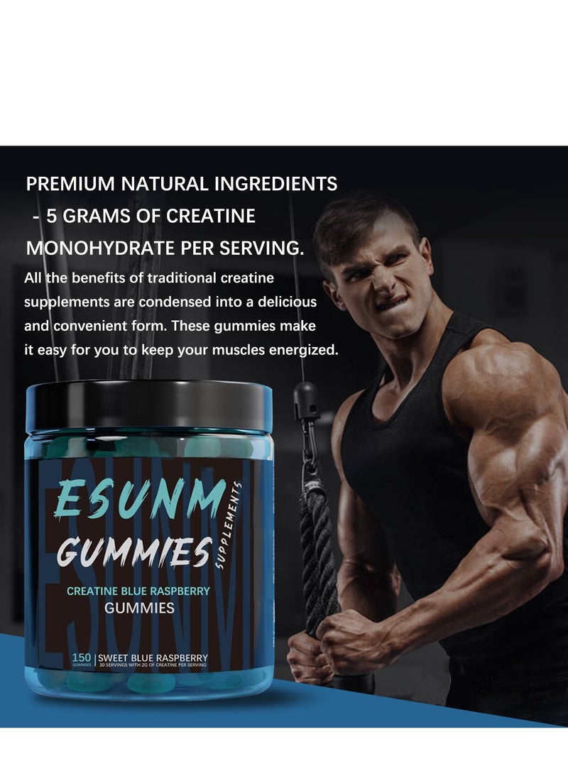 Wins Town Creatine Infused Gummies - Esunm Beast Bites Supplements -BLUE RASPBERRY  - Image 2