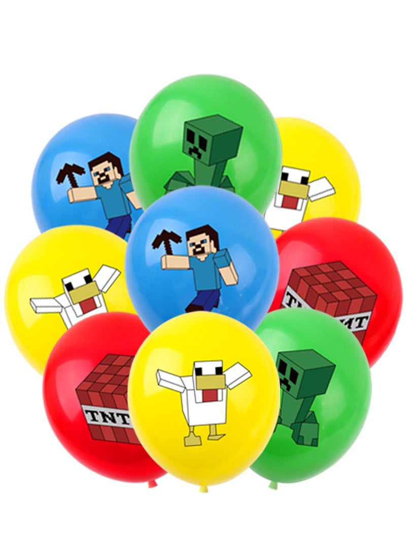 bbet 46 Pieces Pieces Minecraft Theme Birthday Decorations for Children's Birthday Supplies, Party Decorations Set for Girls Women Men Kids Baby - Image 2