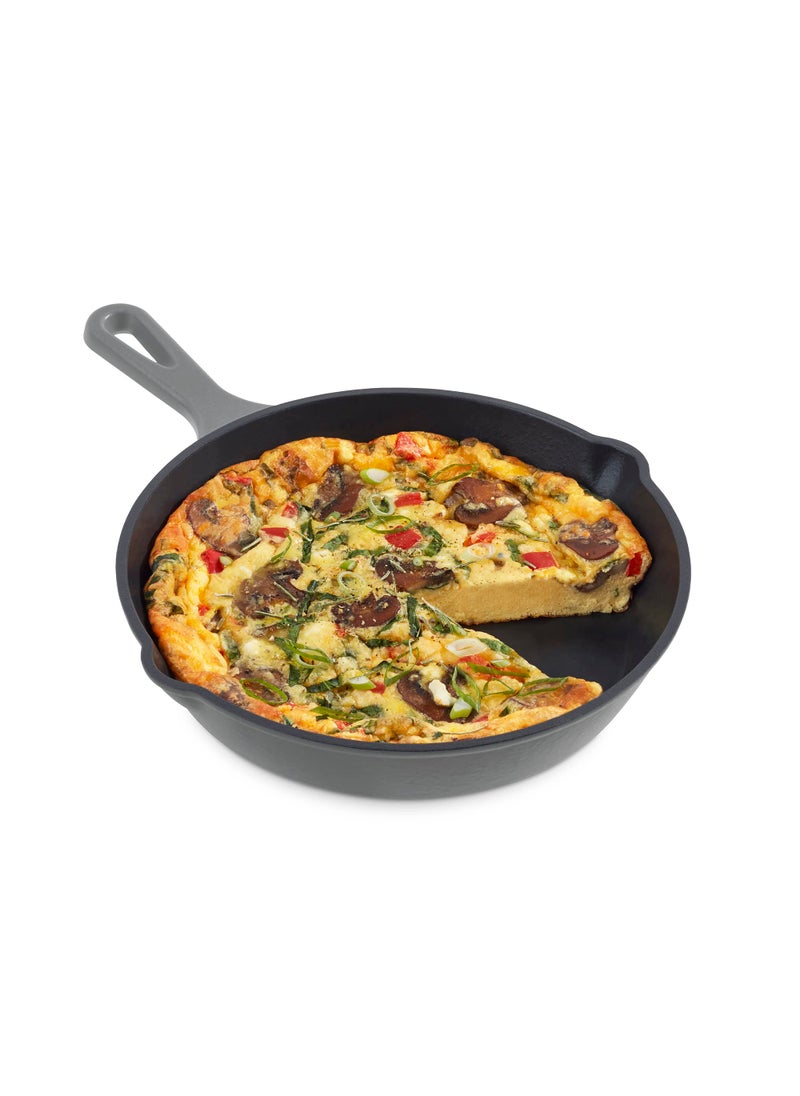 Dash Zakarian by Dash 95 Inch Small Nonstick Cast Iron Skillet Titanium Ceramic Coated Frying Pan Grey 