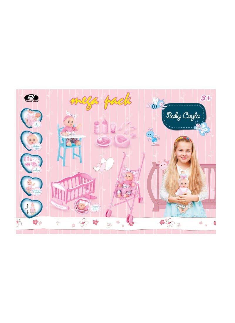 Power Joy Baby Cayla Mega Pack With 1 Piece 30cm Doll and Accessories | Pretend Play | Baby Doll | Doll Playset - pzsku/Z3C746E55979011929117Z/45/_/1645185495/937becf0-5fff-443a-9afa-40c9ed2e1b89