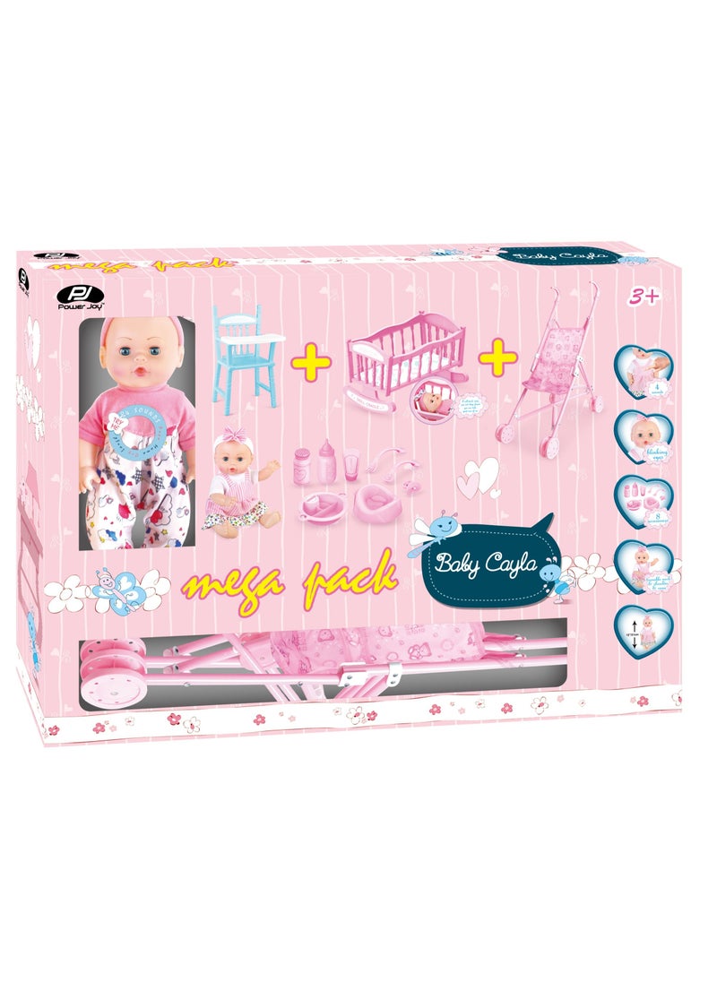 Power Joy Baby Cayla Mega Pack With 1 Piece 30cm Doll and Accessories | Pretend Play | Baby Doll | Doll Playset - pzsku/Z3C746E55979011929117Z/45/_/1645185495/bf1d3185-71ec-4386-acbd-dafad13d8a91