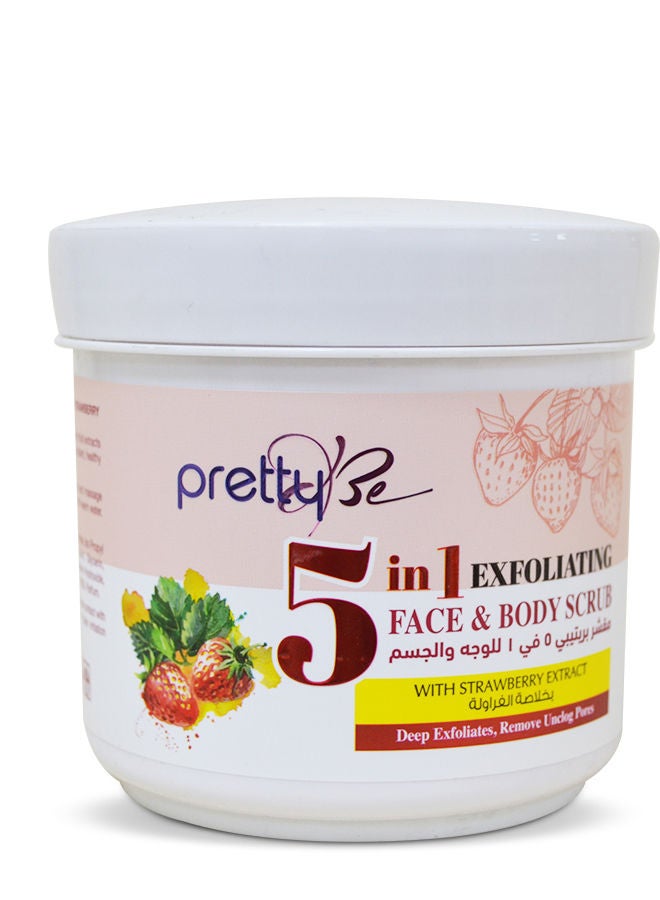 Pretty Be 5 in 1 Exfoliating Face & Body Scrub With Strawberry Extract 550ml - Image 1