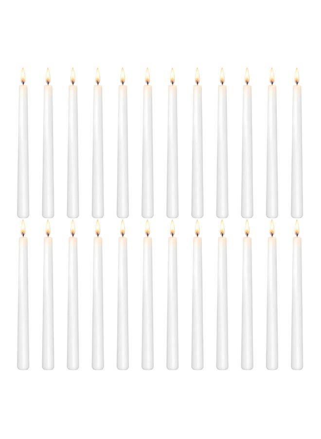 25 Pack White Taper Candles Taper Candles 4.7  Inch 12 cm Dripless Unscented & Smokeless Candle sticks Long Burning Tall Candles