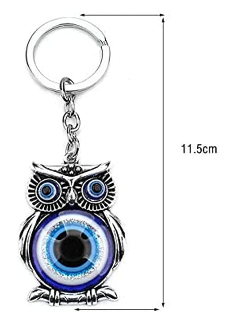 Owl Shape Keychain, Cute Women Fashion Rhinestone Bag Car Pendant Lucky Owl Key Accessories Unique Gift And Metal Souvenir, Blue - Image 4