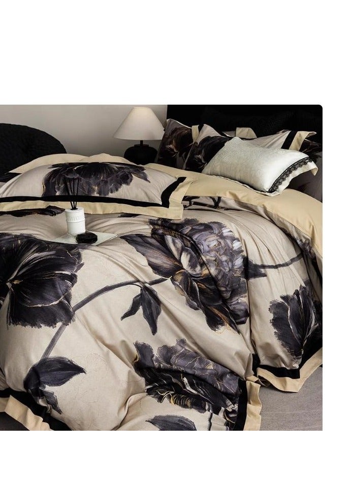 Bed Sheet Style — French High-End 100 Thread Pure Cotton  Bedding Four Piece Set  - Image 2