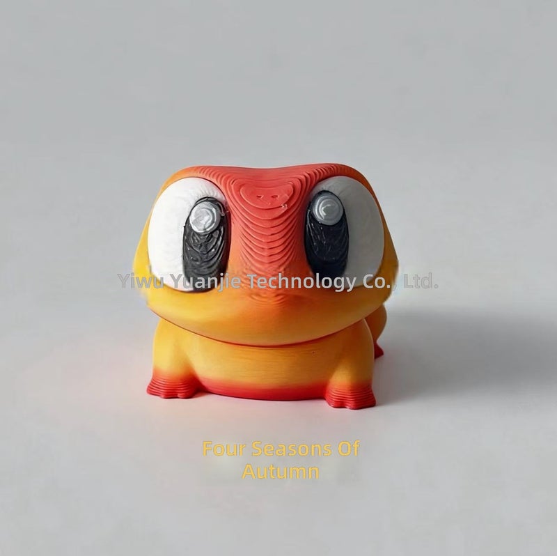 3D-Printed Articulated Big-Eyed Frog and Animal Model Toy Hanging Ornament