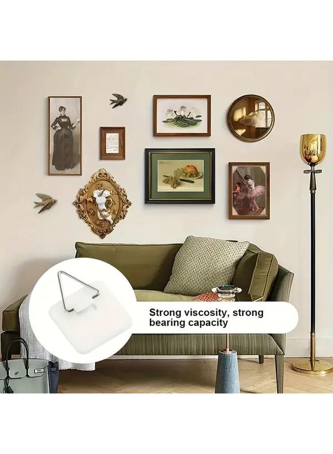 Square Self Adhesive Wall Hooks Heavy Duty Plastic Plate Hangers No Drill Installation - Image 4