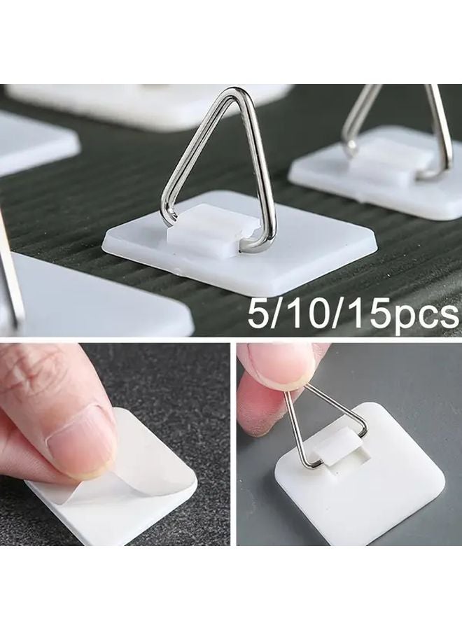 Square Self Adhesive Wall Hooks Heavy Duty Plastic Plate Hangers No Drill Installation - Image 2