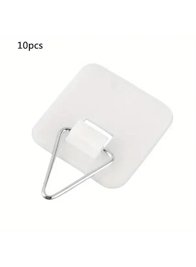 Square Self Adhesive Wall Hooks Heavy Duty Plastic Plate Hangers No Drill Installation - Image 1